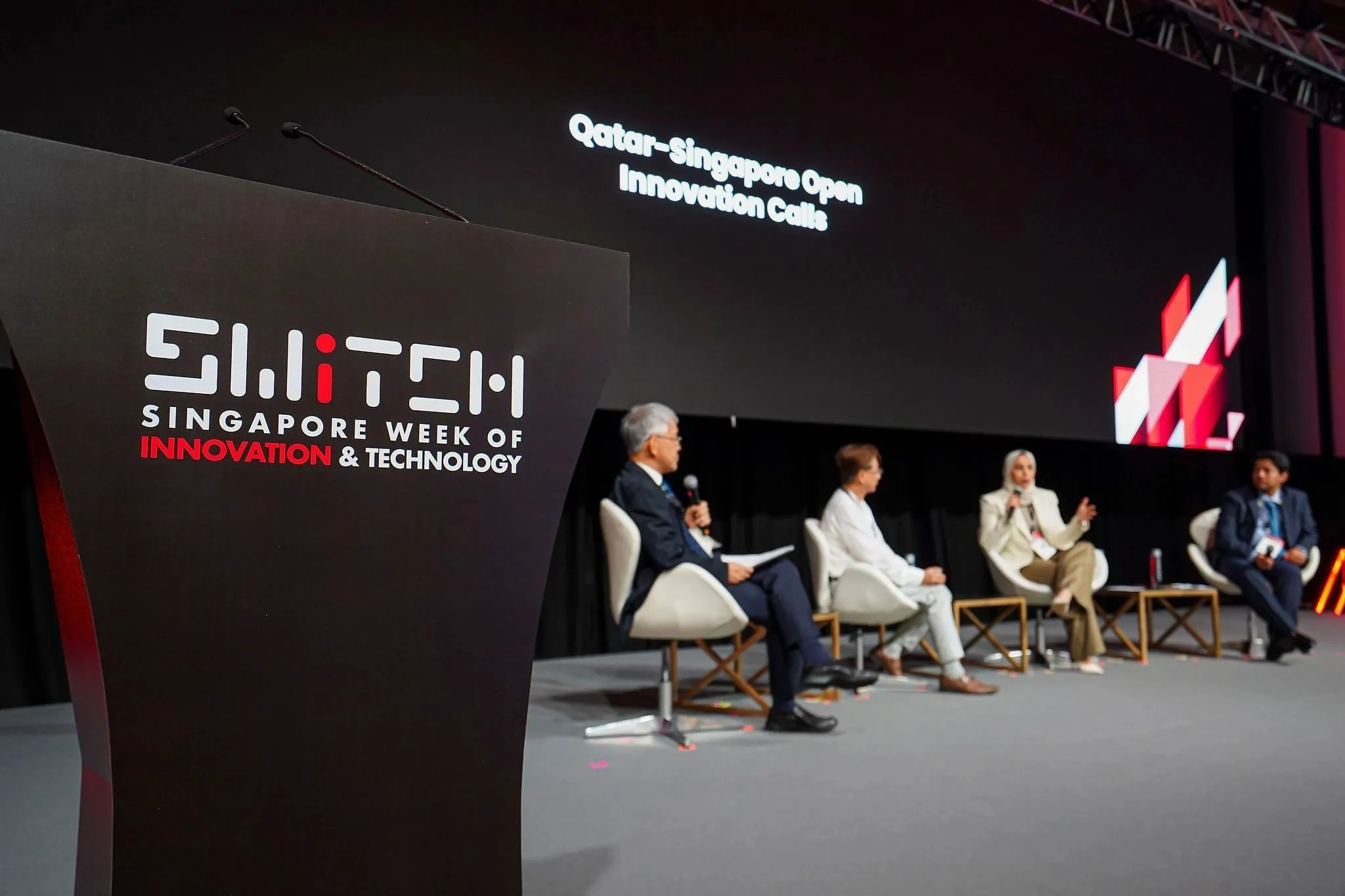 Panel discussion on a flagship Singapore innovation conference main stage